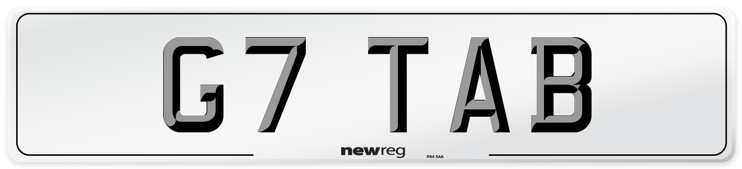 G7 TAB Number Plate from New Reg